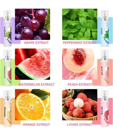 6PCS Fresh Breath Spray Fruity Flavour Mouth Spray Freshener Spray Set Peaches Oranges Watermelon Grapes Lychee Mint Spray for Mouth Oral Spray for Adults - Buy Online on GoSupps.com