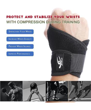 HiRui Wrist Brace - Compression Wrist Straps for Workout & Recovery - Pain Relief for Tendonitis, Carpal Tunnel & Arthritis - Adjustable Wrist Stabilizer for Day & Night Support (Large, Black-Right Hand) - Buy Online on GoSupps.com