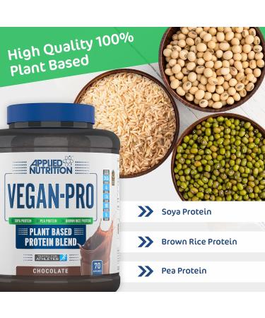 Applied Nutrition Vegan Pro - Vegan Protein Powder Plant Based Supplement (2.1kg - 70 Servings) (Strawberry) Strawberry 2.1 kg (Pack of 1) - Buy Online on GoSupps.com