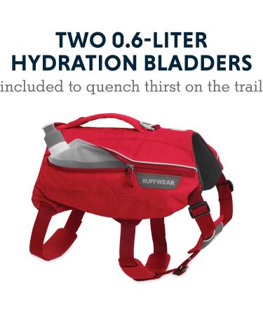 Luffwear Drinking Bag for Large Dogs - 2x600ml Water Bottles Adjustable Size L/XL Red Currant - Perfect for Active Breeds - Buy Online on GoSupps.com