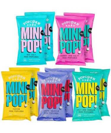 Mini Pop! Mini Popcorn Mixed Variety Selection of 5 Different Flavors Popcorn for Snacks and Parties Variety Assortment (Bo