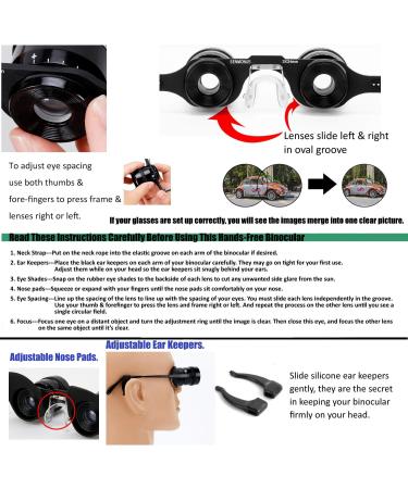 Hands-Free Binocular Glasses for Fishing, Bird Watching, Sports, Concerts, Theater, Opera, TV - Green Film Optics - Upgraded - Buy Online on GoSupps.com