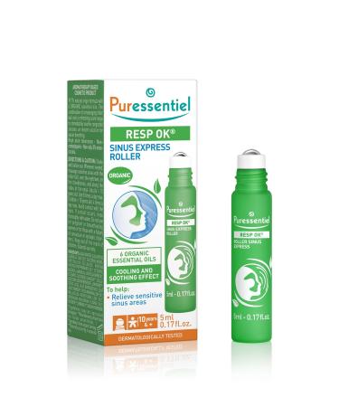 Puressentiel Respiratory Roll-on Sinus Express Immediate Sinus Relief - 100% Plant-Based Formula - Organic Aloe Vera & Essential Oils - Pocket Size