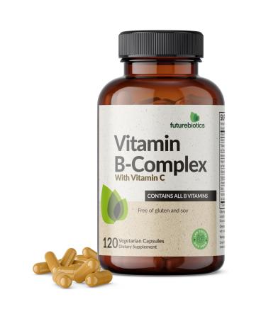 Futurebiotics Vitamin B Complex with Vitamin C Supports Energy Production Nervous System & Immune Support - Non-GMO 120 Vegetarian Capsules 120 Count (Pack of 1)