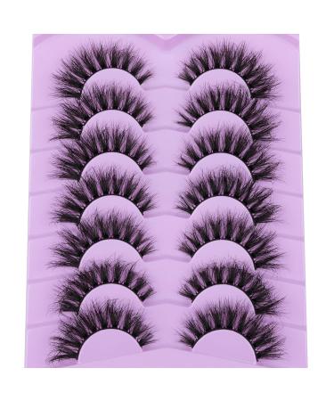 7 Pairs FANXITON 5D Natural Faux Mink Fluffy Cat Eye False Eyelashes - Wispy Curly Extensions - C-18MM-10 - Buy Online on GoSupps.com