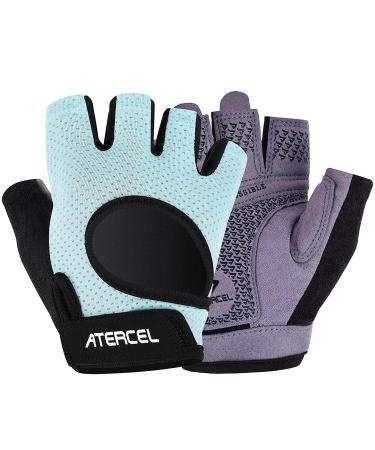 Atercel Weight Lifting Gloves Full Palm Protection, Workout Gloves for Gym, Cycling, Exercise, Breathable, Super Lightweight for Mens and Women Aqua Small