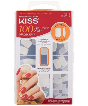 KISS 100 Full Cover Nails Kit Short Square | Short Length Nails Set - Buy Online on GoSupps.com