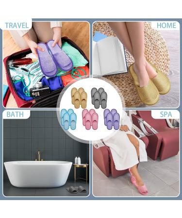10 Pairs Washable Disposable Non-Slip Spa Slippers - Unisex Closed Toe Slippers for Hotel & Home - 11.3 x 4.3 Inches - Buy Online on GoSupps.com