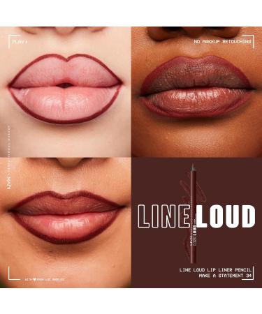 NYX Professional Makeup Line Loud Lip Liner - Longwear Pigmented Pencil with Jojoba Oil & Vitamin E | Make A Statement 0.04 oz - Shop Internationally - Buy Online on GoSupps.com