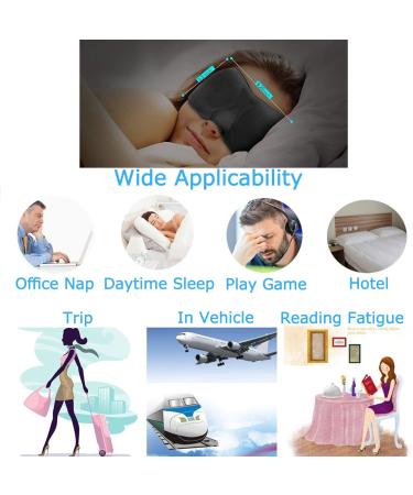 3D Contoured Sleep Mask No Pressure on Eyes NO Light Leakage Ultralight and Super Soft Eye Mask with Adjustable Strap Great for Traveling/Nap Black - Buy Online on GoSupps.com