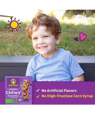 Annie's Organic Chewy Granola Bars - Chocolate Chip, 6 Bars (12-Pack) - Healthy Snack - Buy Online on GoSupps.com