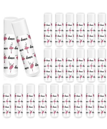 Dansib 24 Pcs Dance Themed Lip Balms Gift Bulk Dance Competition Recital Party Favors for Ballet Ballerina Team Valentine Moisturizing Lip Balms for Women Girls Dancer Cheerleaders