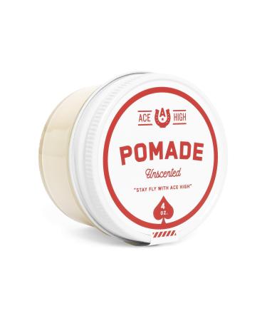 ace high Unscented Pomade  Strong Hold  Natural Shine  Water Based  Hand Crafted  4oz