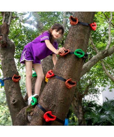 18 Ninja Tree Climbing Holds with 6 Ratchet Straps - Outdoor Obstacle Course Training for Kids - Buy Online on GoSupps.com