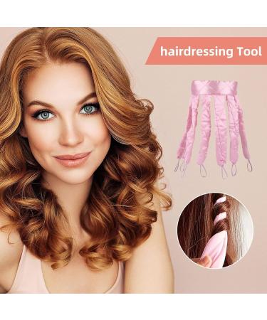 Octopus Heatless Curling Rod Headband - Pink | Soft No Heat Hair Curlers for DIY Styling - Buy Online on GoSupps.com