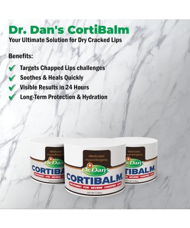 Dr. Dan's Cortibalm Jar - 1 Pack - for Dry Cracked Lips - Healing Lip Balm Jar for Severely Chapped Lips - Designed for Men Women and Children - 0.25 Ounce (Pack of 1) - Buy Online on GoSupps.com