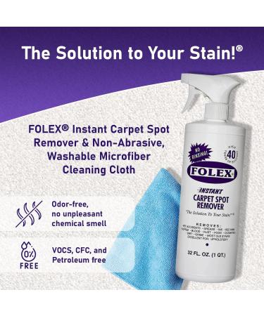 Plexon Microfiber Cleaning Cloth & Folex Instant Carpet Spot Remover Spray - 32oz & 1 Gallon Refill - Best for Tough Stains | International Shipping Available - Buy Online on GoSupps.com