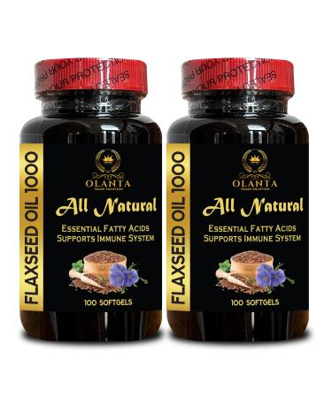 OLANTA TRADE SOLUTION Organic Plant-Based Flaxseed Oil Cold-Pressed Flaxseed Oil for Joint Support - Non-GMO Vegan Formula USA Quality 2 Bottles 200 Softgels