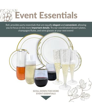 Reli. 4.5oz Clear Plastic Champagne Flutes - 100 Bulk Pack | BPA-Free Disposable Glasses for Wedding/Party Toasting - Buy Online on GoSupps.com