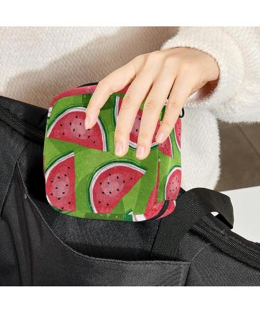 Buy Stylish Menstruation Pad Bag with Zipper - Abstract Summer Fruits & Watermelon Patterns for Women & Girls - Buy Online on GoSupps.com