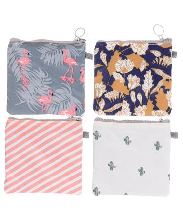Wofashpuret 4 pieces upholstery pockets for the period sanitary napkin pocket gifts of the first period pocket for menstrual tinge bags travel aunt towel carrying pad