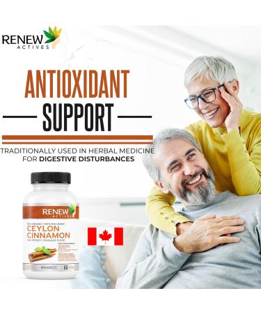 Renew Actives Ceylon Cinnamon Supplement Capsules Promotes Digestive Health & Natural Appetite Control Traditionally Used in Herbal Medicine for Loss of Appetite & Bloating 60 Veggie Capsules (2pk) 2 Packs - Buy Online on GoSupps.com
