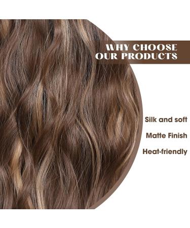 Halos Transparent Wire Hair Extensions - 20 Inch Synthetic Long Wavy Hair - Adjustable Sizes - Honey Blonde Mixed Light Brown - Women's Hair Pieces - Buy Online on GoSupps.com
