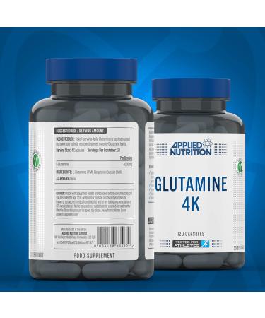 Applied Nutrition Glutamine 4K - 4000mg L-Glutamine Capsules for Amino Acid Restoration (120 Capsules) - Buy Online on GoSupps.com