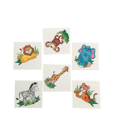 ZOO ANIMAL TATTOOS - Apparel Accessories - 72 Pieces