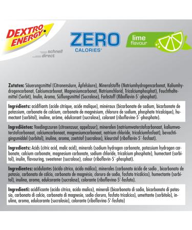 Dextro Energy Zero Calories Electrolyte Drink - Lime Flavor 60 Effervescent Tablets (3 Tubes) | Recovery & Hydration Support - Buy Online on GoSupps.com