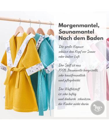 Shop Pepi 100% Cotton Unisex Children's Bathrobe - Made in Poland | Hooded Baby Bathrobe for Boys & Girls | Indian Summer Honey Size S - Buy Online on GoSupps.com
