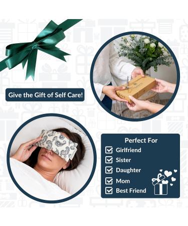 Sansevo Lavender Weighted Eye Pillow for Relaxation and Meditation - Aromatherapy Heated Eye Mask for Yoga and Better Sleep - Natural Paisley Design - Self Care Gift - Buy Online on GoSupps.com