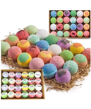 Bulk Bath Bombs Gift Set - 24 Nurture Me Organic Bath Bomb Kit - Moisturizing Bath Bombs Bath Gift Set - Best Valentines Gifts for Women Mom Girls Teens Her 3.5 Ounce (Pack of 24)