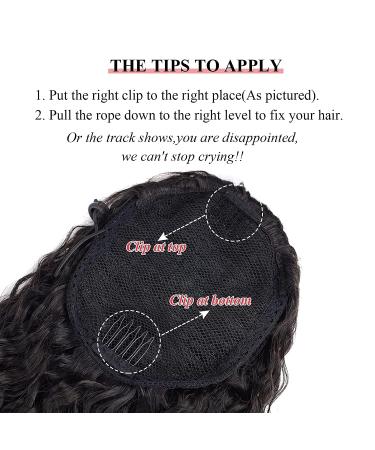 30 Corn Curly Wave Drawstring Ponytail in Black - 30 Inch Synthetic High Puff Ponytail Hair Piece with Comb Clip | Wavy Clip-In Extensions - Buy Online on GoSupps.com