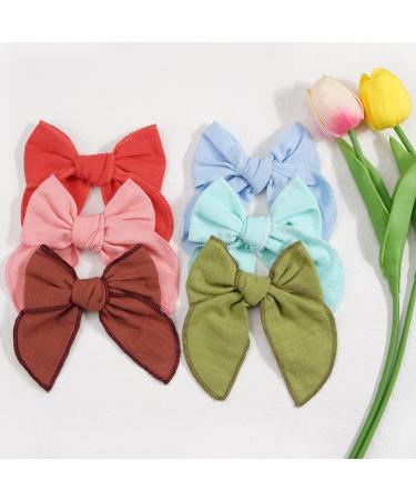 MiDoDo 6 Pcs 5 Baby Girls Hair Bows Alligator Clips - Hair Barrettes Accessory for Toddlers, Kids, Children - Buy Online on GoSupps.com
