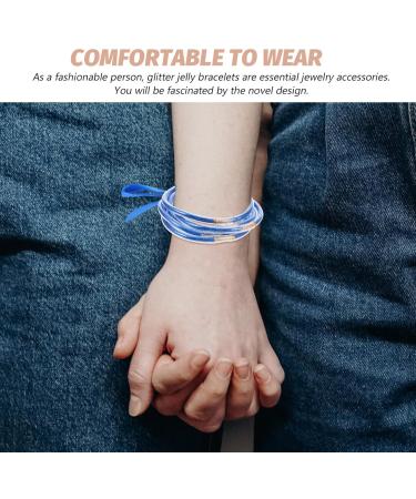 Gadpiparty 1 Set jelly bangles for adult flash silicone bracelet Miss jewelry Jelly Bangles wrist jelly pvc silicone glitter jelly bracelets Bracelet wristband - Buy Online on GoSupps.com