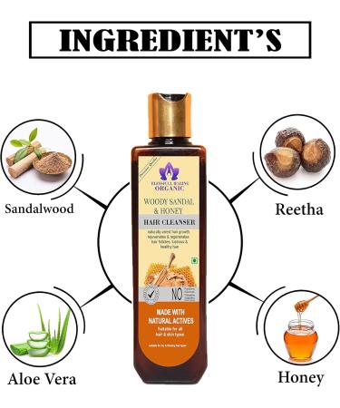 Blessfull Healing Organic Woody Sandal & Honey Hair Cleanser | Shampoo 100 ML (Packing May Vary) - Buy Online on GoSupps.com