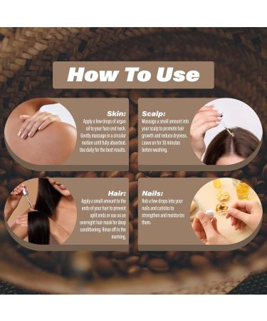100% Pure Cold Pressed Moroccan Argan Oil 2 oz - Natural Hair Growth & Skin Moisturizer - Buy Online on GoSupps.com