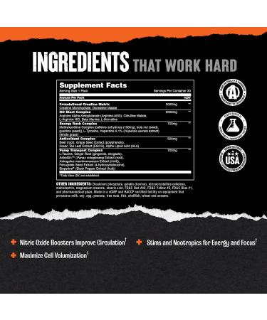 Animal Pump Pre-Workout Supplement for Energy Focus and Muscle Volumizing with Nitric Oxide Boosters Including Stims and Nootropics Creatine and Ultimate Pump Enhancer 30 Packs - Buy Online on GoSupps.com