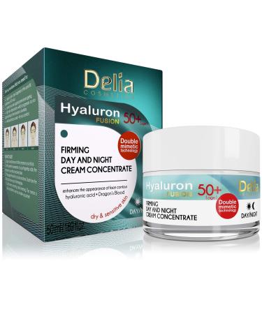 HYALURON FUSION by Delia - 50+ Anti-Wrinkle - Firming Concentrate Day and Night Cream - 50ml