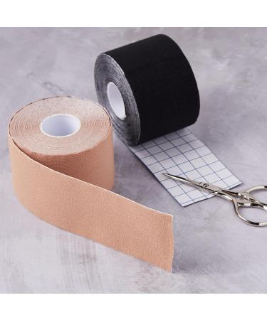 Amazon Basic Care Kinetic Muscle Sports Tape 5m x 5cm Pack of 2 Black/ Beige Black Beige - Buy Online on GoSupps.com