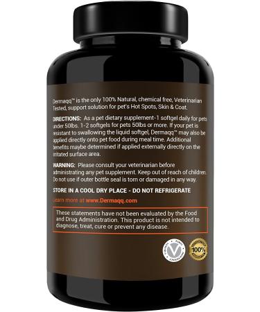 Dermaqq HIGH Absorption Ubiquinol (QH) - CoQ10 for Dogs & Cats | Soothes Hot Spots, Hair Loss & Dermatitis | Relieves Itchy, Dry Skin - Buy Online on GoSupps.com
