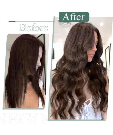 22 inches SEGO One Piece Hair Extensions Clip in Human Hair #4 Medium Brown Real Remy Hairpieces for Women 3/4 Full Head Straight Invisible (55g) - Buy Online on GoSupps.com