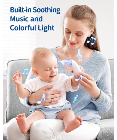 Rechargable Baby Nasal Aspirator with 3 Levels Power Suction - Electric Nose Sucker for Baby and Toddler with Music and Light Soothing Function - Buy Online on GoSupps.com