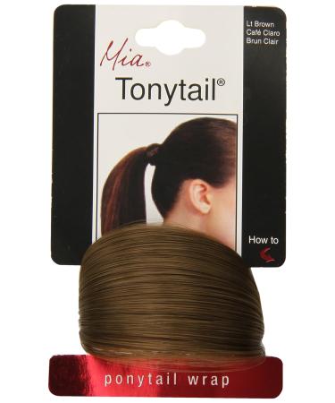 Mia Tonytail Ponytail Wrap Synthetic Wig Hair on Elastic Rubber Band for Women  Teens  Girls  Dancers  Teams - Light Brown