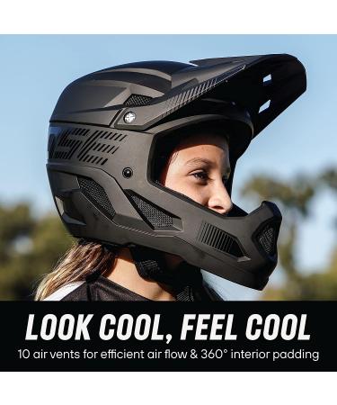 Mongoose Full Face Team Issue Bike Helmet | Matte Black Adult/Small | Head Circumferences 47-62cm - Youth & Adult Sizes - Buy Online on GoSupps.com