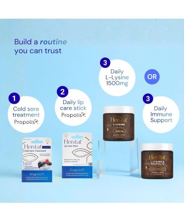 Herstat L-Lysine & Propolis | Advanced Lip Health & Immune Support | High Strength Formula with Quercetin Vitamin C Vitamin E & Zinc - Buy Online on GoSupps.com