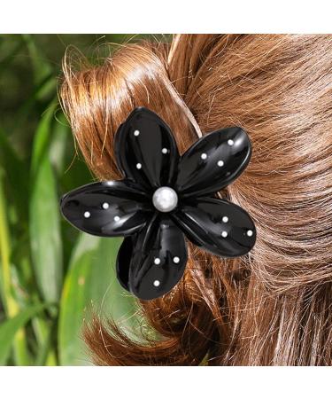 Shakven Flower Claw Clips For Hair - Seaside Holiday Flower Hairpin Seaside Holiday Hair Clip Headwear Spotted Design Claw Clip For Teen Girls Black - Buy Online on GoSupps.com