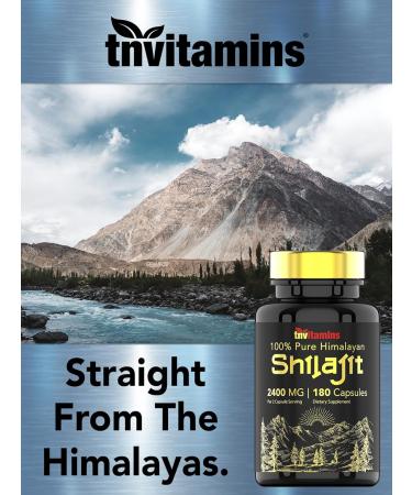 tnvitamins Shilajit Capsules 2400 MG - 180 Capsules | 100% Pure Himalayan Shilajit Resin Capsules for Men & Women | Three Month Supply! | Non-GMO Gluten-Free - Buy Online on GoSupps.com