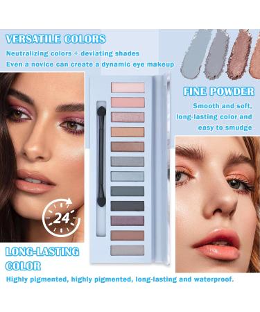 12 Colors Eyeshadow Palette High Pigmented Smoky Eyeshadow Palette Waterproof Long Lasting Matte Shimmer Eye Shadow Palette - Buy Online on GoSupps.com